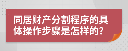 同居财产分割程序的具体操作步骤是怎样的？