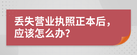 丢失营业执照正本后，应该怎么办？