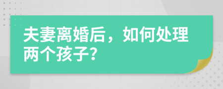 夫妻离婚后，如何处理两个孩子？