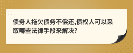 债务人拖欠债务不偿还,债权人可以采取哪些法律手段来解决?