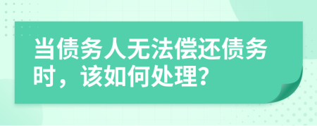 当债务人无法偿还债务时，该如何处理？