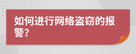 如何进行网络盗窃的报警？