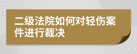 二级法院如何对轻伤案件进行裁决