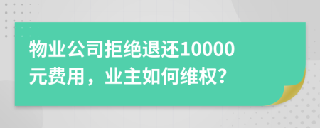 物业公司拒绝退还10000元费用，业主如何维权？