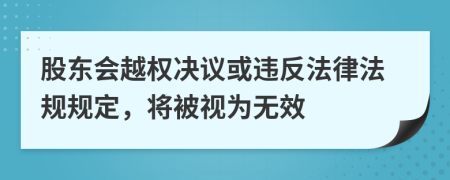 股东会越权决议或违反法律法规规定，将被视为无效