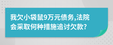 我欠小袋鼠9万元债务,法院会采取何种措施追讨欠款?