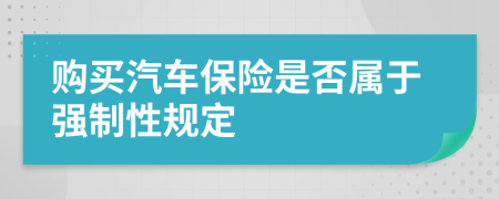 购买汽车保险是否属于强制性规定
