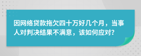 因网络贷款拖欠四十万好几个月，当事人对判决结果不满意，该如何应对？