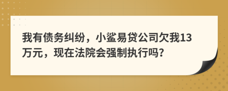 我有债务纠纷，小鲨易贷公司欠我13万元，现在法院会强制执行吗？