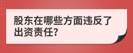 股东在哪些方面违反了出资责任？