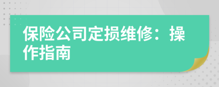 保险公司定损维修：操作指南
