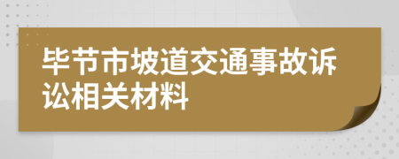毕节市坡道交通事故诉讼相关材料