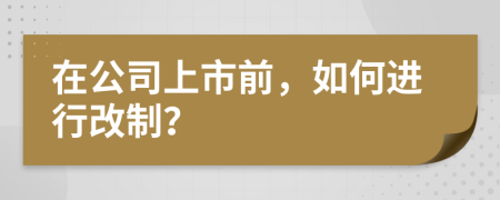 在公司上市前，如何进行改制？