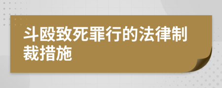 斗殴致死罪行的法律制裁措施