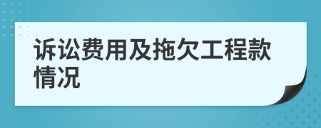 诉讼费用及拖欠工程款情况