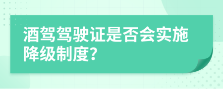 酒驾驾驶证是否会实施降级制度？