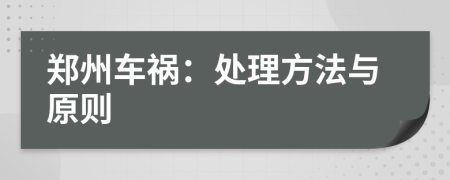 郑州车祸：处理方法与原则