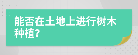 能否在土地上进行树木种植？