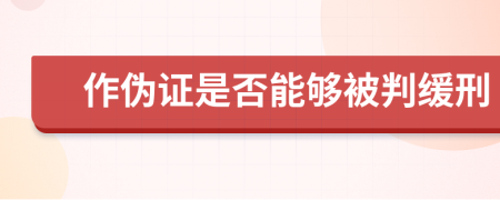 作伪证是否能够被判缓刑