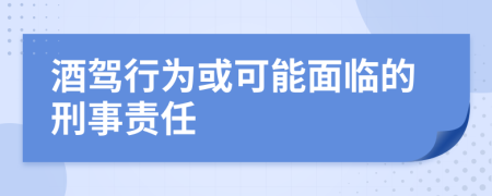 酒驾行为或可能面临的刑事责任