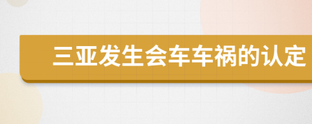 三亚发生会车车祸的认定