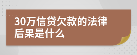 30万信贷欠款的法律后果是什么