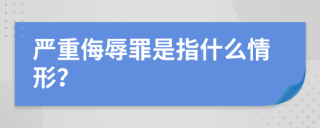 严重侮辱罪是指什么情形？
