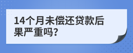14个月未偿还贷款后果严重吗？