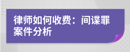 律师如何收费：间谍罪案件分析
