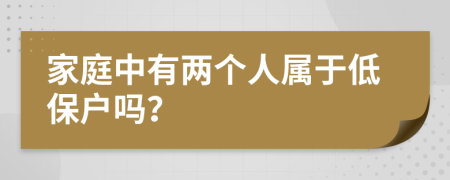 家庭中有两个人属于低保户吗？