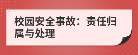校园安全事故：责任归属与处理