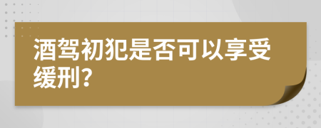 酒驾初犯是否可以享受缓刑？