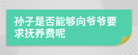 孙子是否能够向爷爷要求抚养费呢