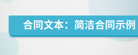 合同文本：简洁合同示例